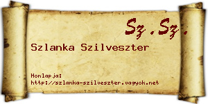 Szlanka Szilveszter névjegykártya